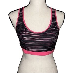 Bally Total Fitness Neon Pink Athletic Sport Bra Size Medium